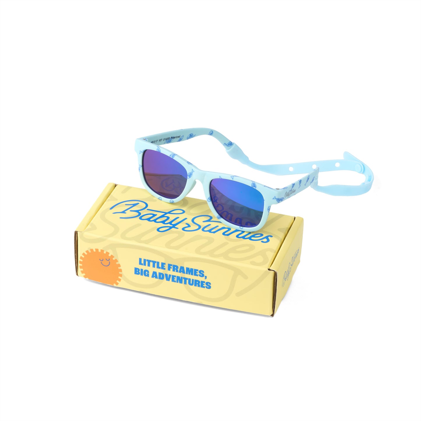 Baby Sunnies - Blue Fish Baby Polarized Sunglasses Strap UV Protection 0-24