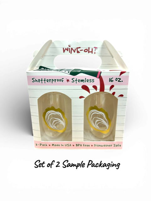 BEACH LIFE Stemless Tritan Plastic 16 oz Wine Tumblers USA
