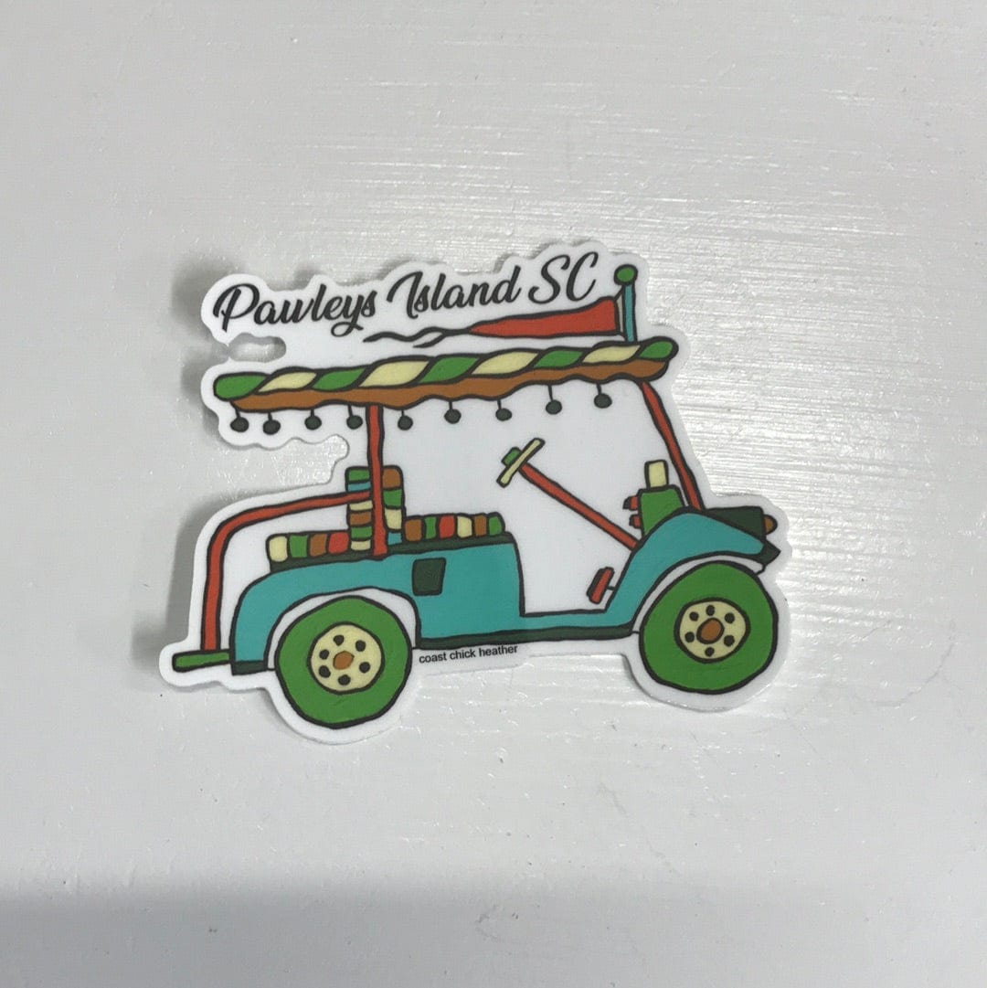 Coastal Chick Vinyl Stickers Golf Cart Summer Stickers