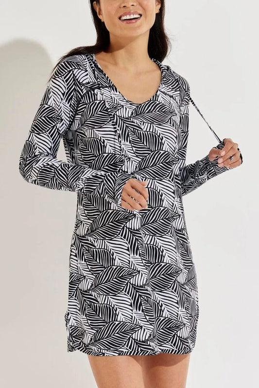 Coolibar Dresses Black Paradise Palm / XS Seacoast Swim Cover-Up Dress