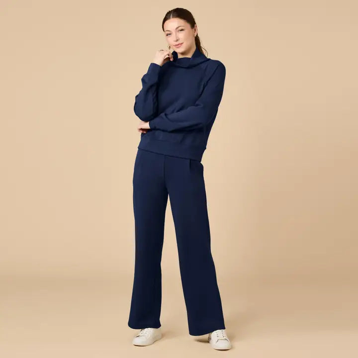 Softies Mock Neck with Pleat Pant Set