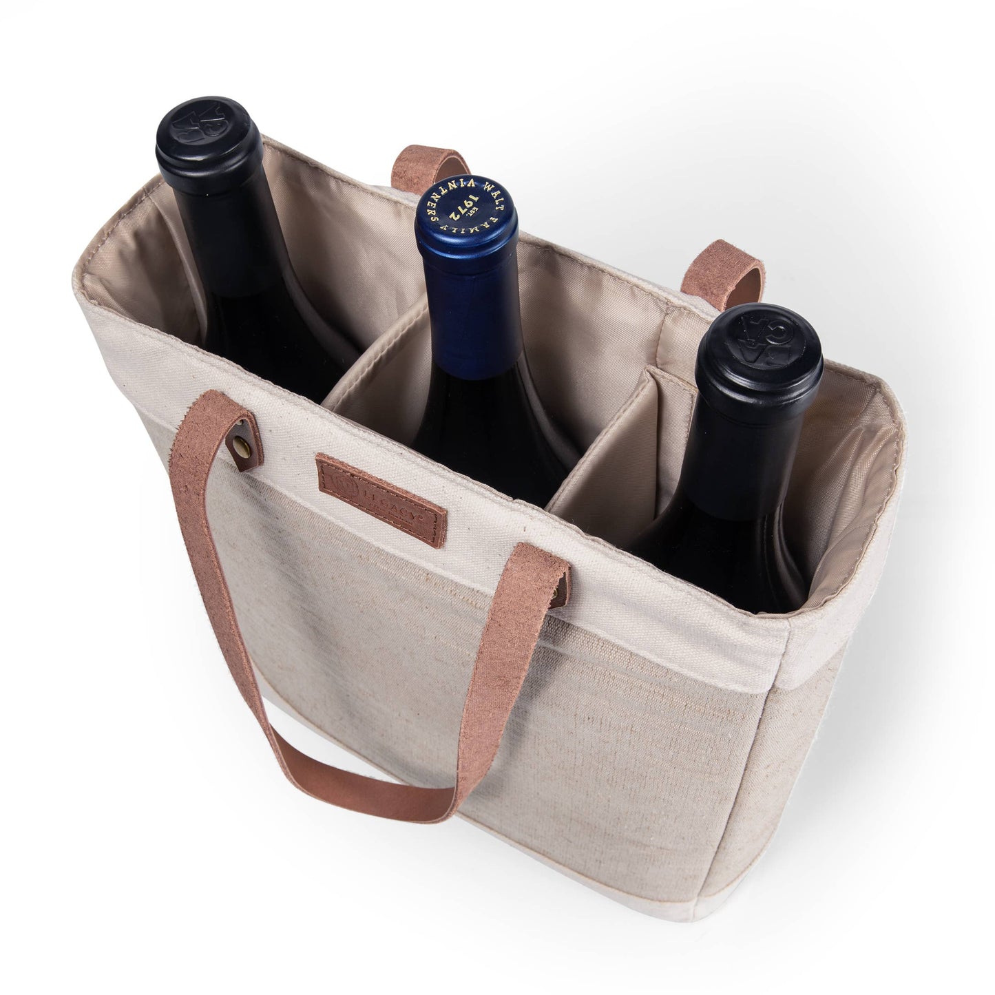 Picnic Time Family of Brands - Pinot Jute 3 Bottle Insulated Wine Bag