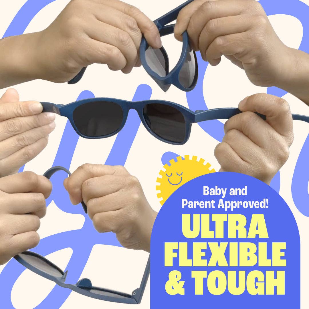 Baby Sunnies - Blue Fish Baby Polarized Sunglasses Strap UV Protection 0-24