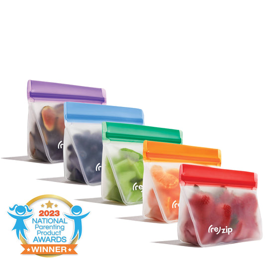 Rezip Co. - Reusable Stand-Up Storage Bags - Asst Clr #2 - Sm - 5 Pc Set