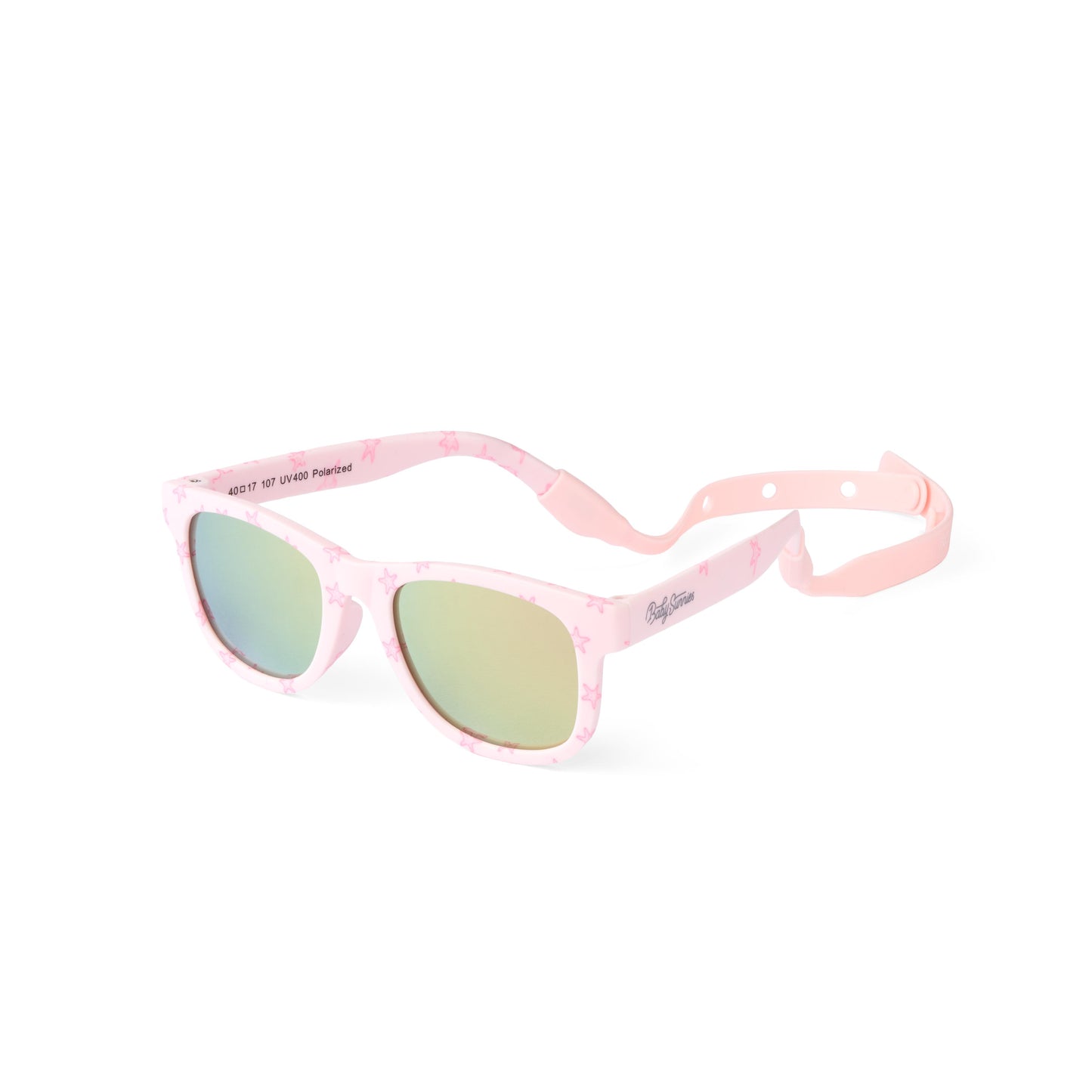 Baby Sunnies - Pink Starfish Baby Polarized Sunglasses Strap UV Protection