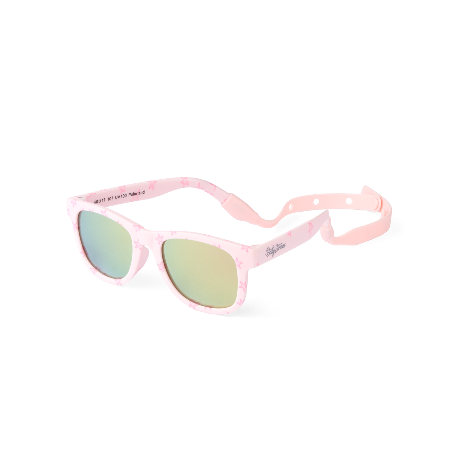 Baby Sunnies - Pink Starfish Baby Polarized Sunglasses Strap UV Protection