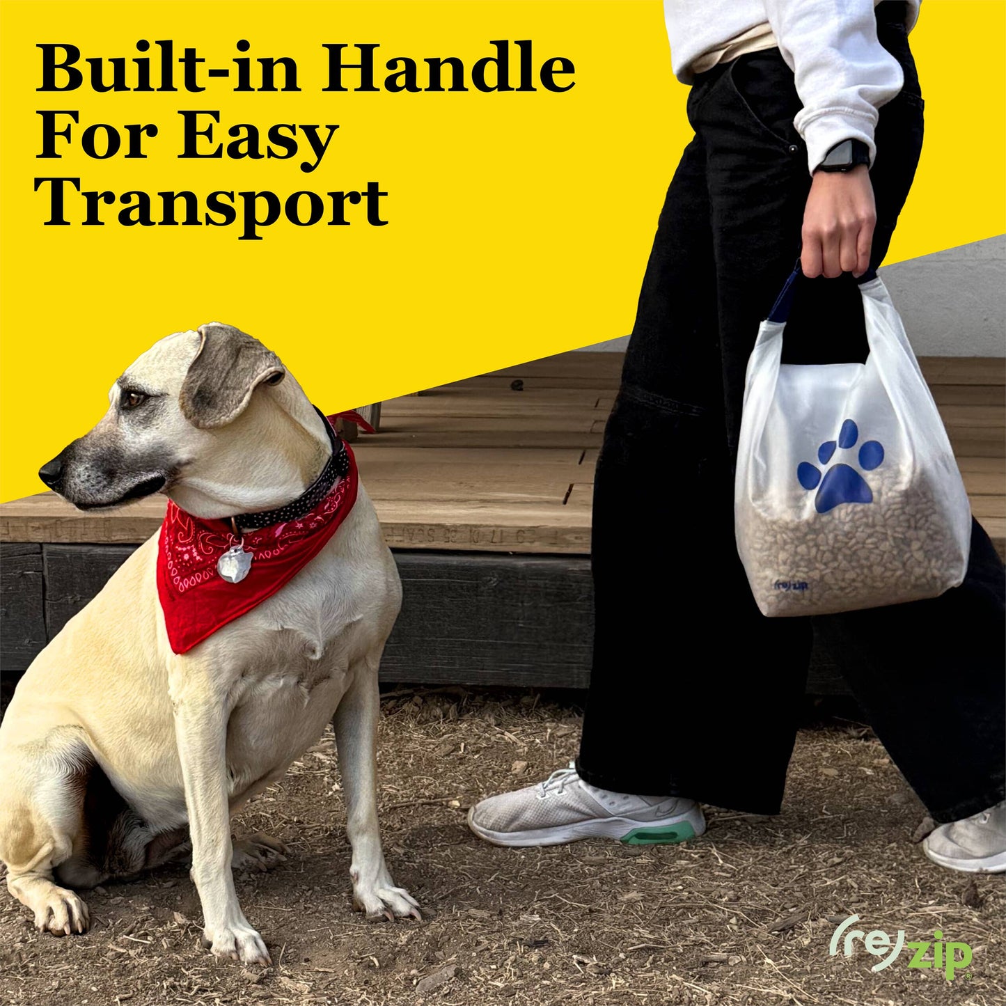 Rezip Co. - Reusable Roll Top Pet Food Storage Bag - Medium