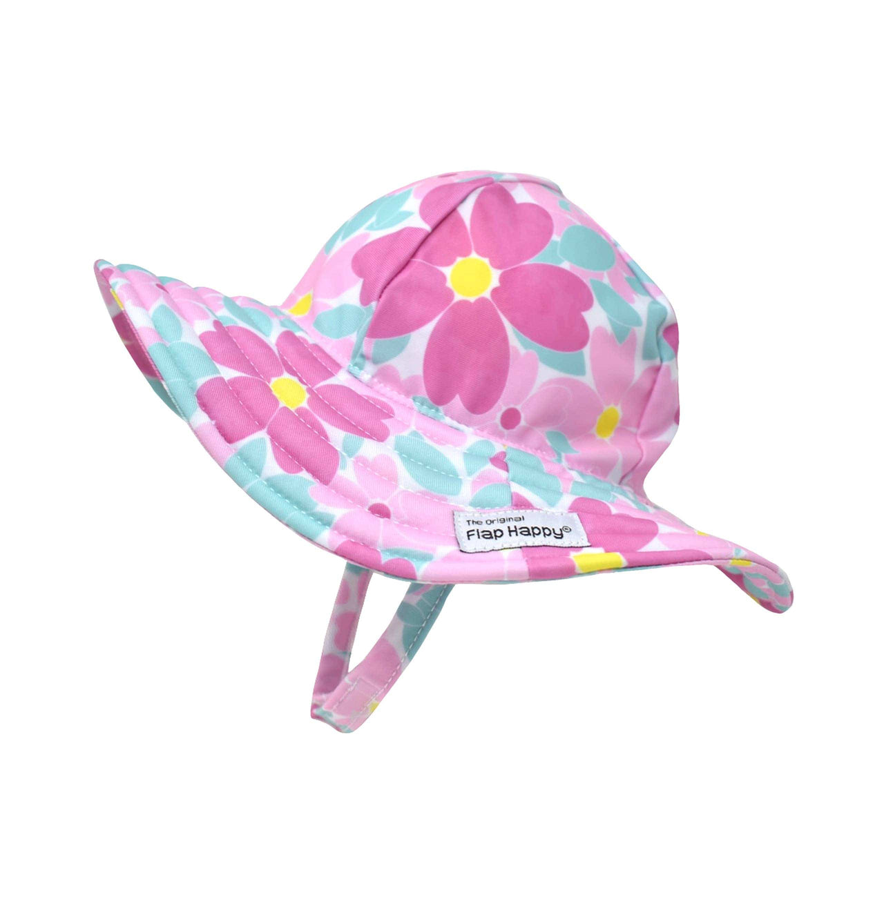 Flap Happy Large / Painted Flower UPF 50+ Summer Splash Swim Hat