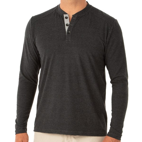 Free Fly Apparel Apparel & Accessories S / Heather Black Men's Bamboo Flex Henley
