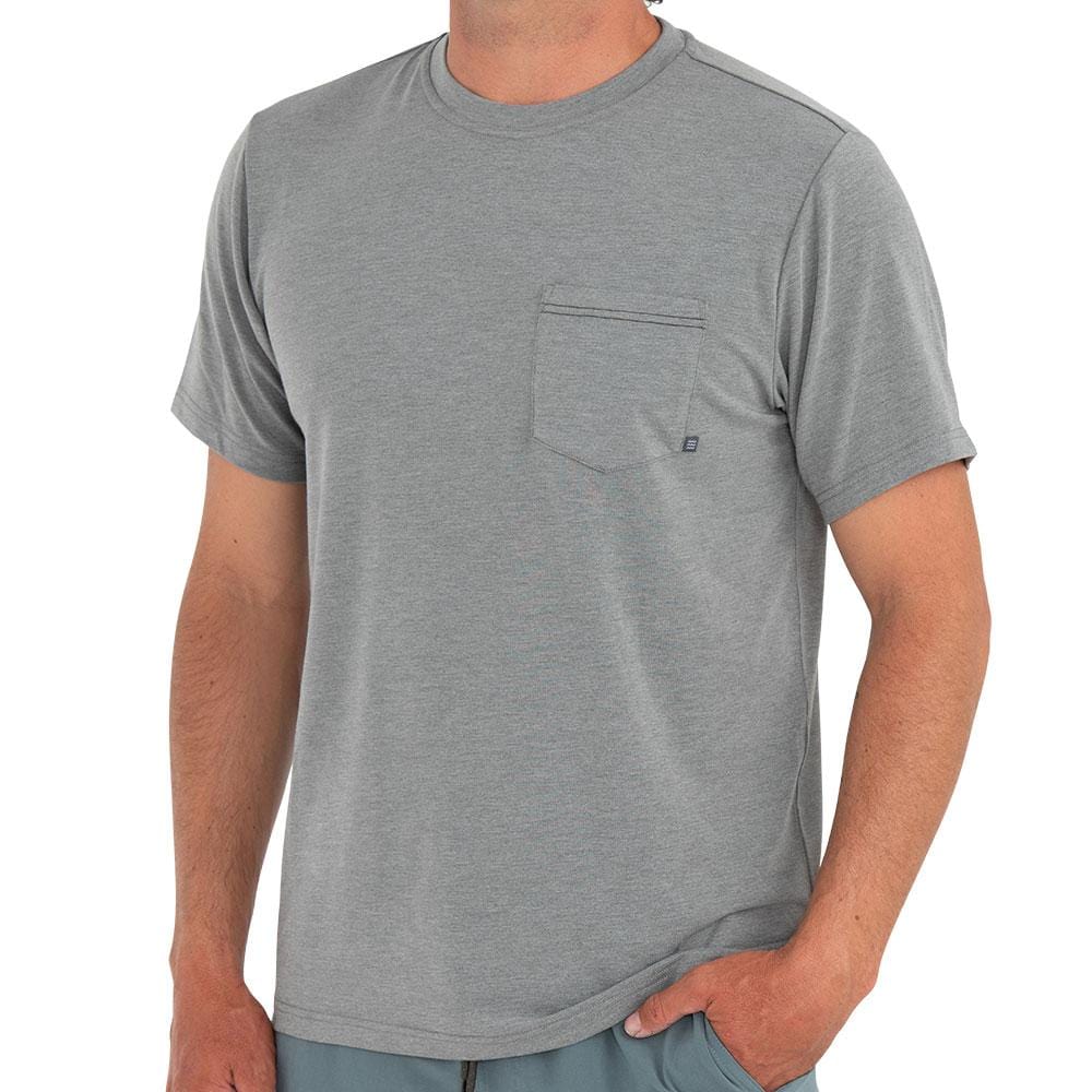 Free Fly Apparel T Shirts Heather Graphite / S Men's Bamboo Flex Pocket Tee