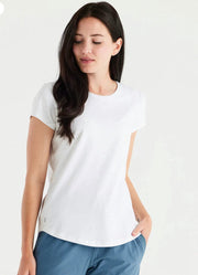 Free Fly Apparel T Shirts Heather Bright White / XS Women's Bamboo Current Tee