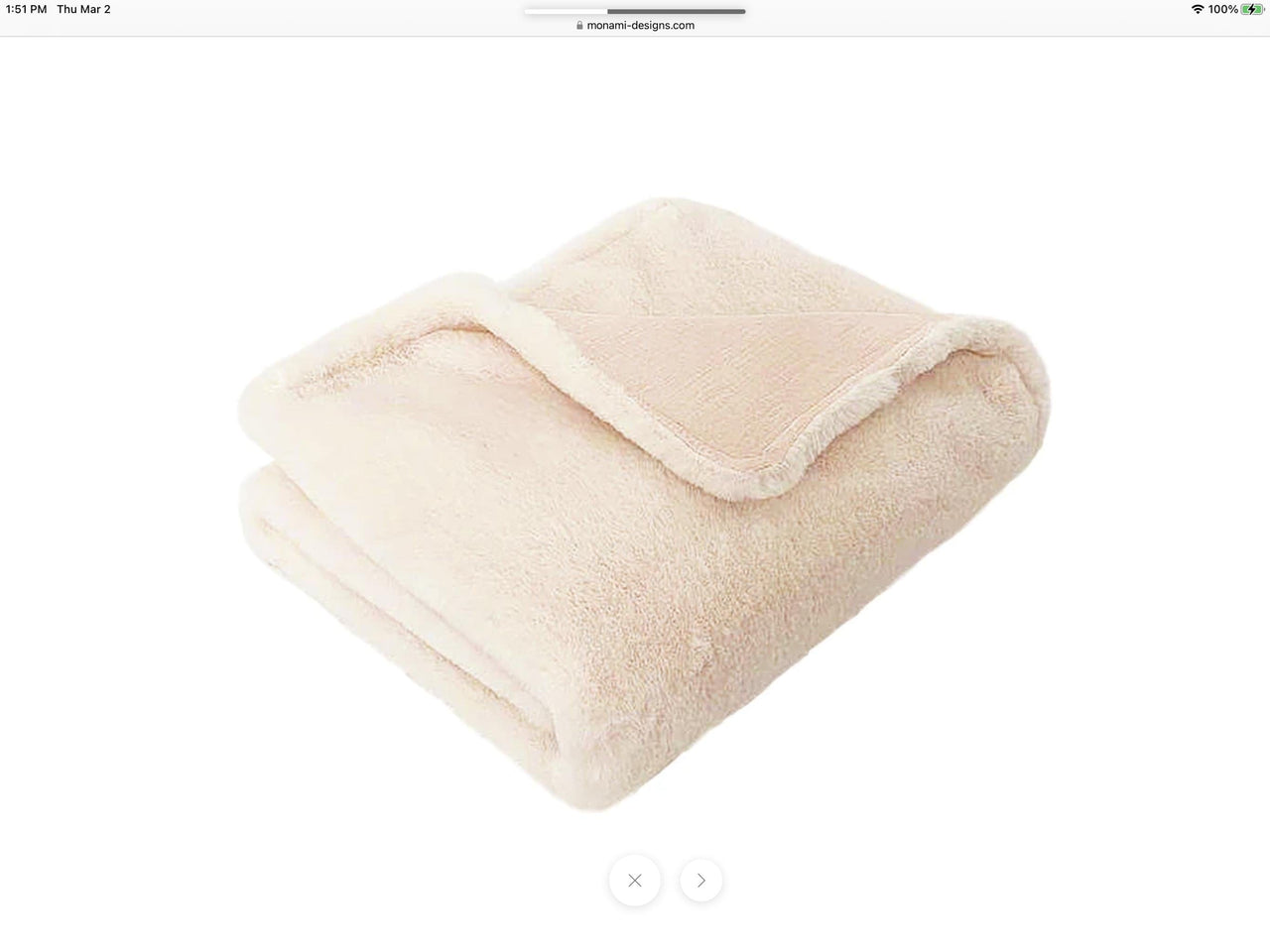 Island Specialties Blankets Pale Pink MON AMI LUXE FAUX BABY BLANKET
