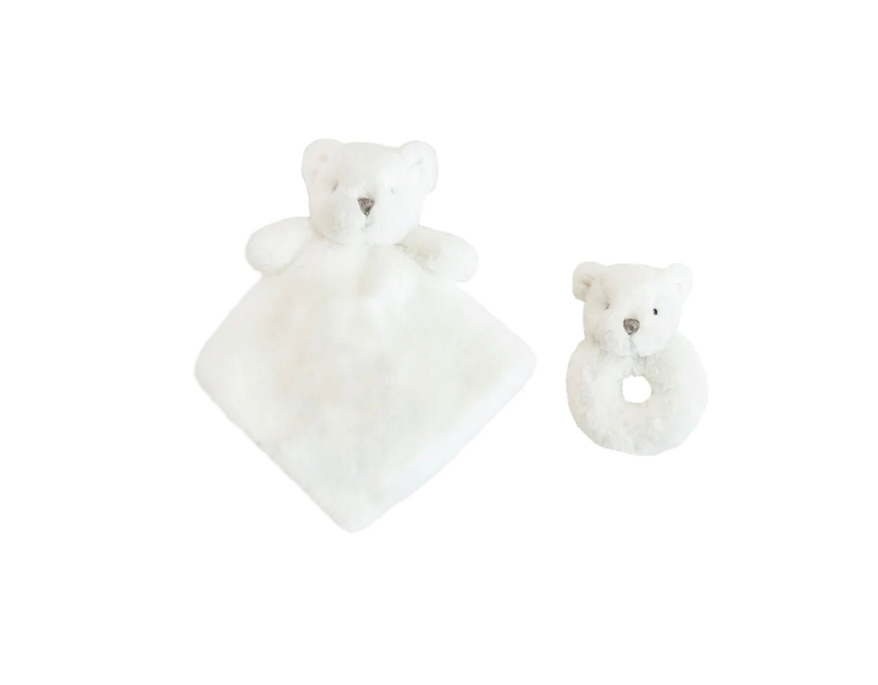 Island Specialties Beaumont Bear/White Mon Ami Lovie and Rattle set