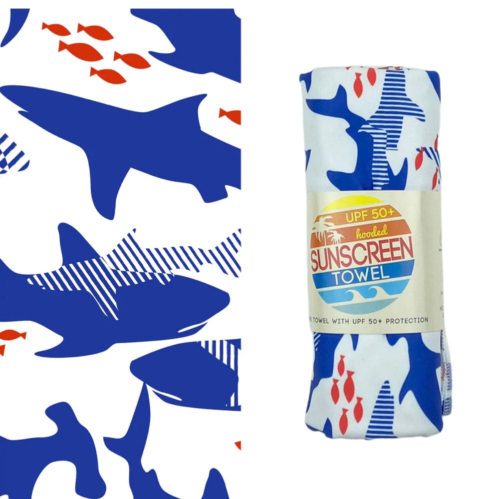Luv Bug Co Beach Towels Hooded / Shark & Fish UPF 50+ Sunscreen Hooded Towels