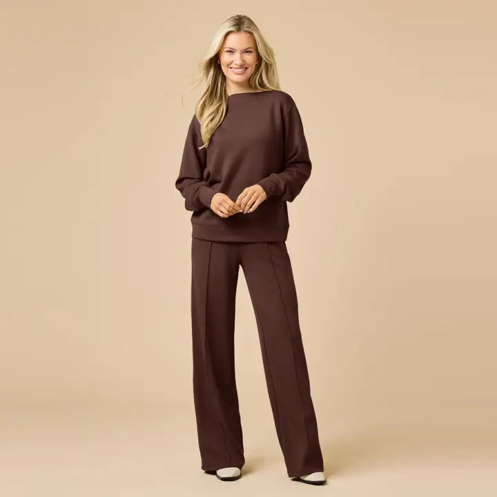 Softies Boat Neck with Pintuck Pant Set