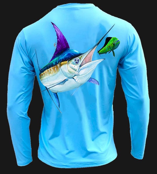 Tormenter Shirts & Tops Blue / S SPF Basix Marlin on Mahi Tormentor Shirt