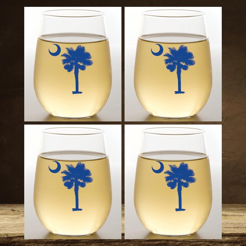 Wine-Oh! PALMETTO MOON Shatterproof Stemless Wine Glasses