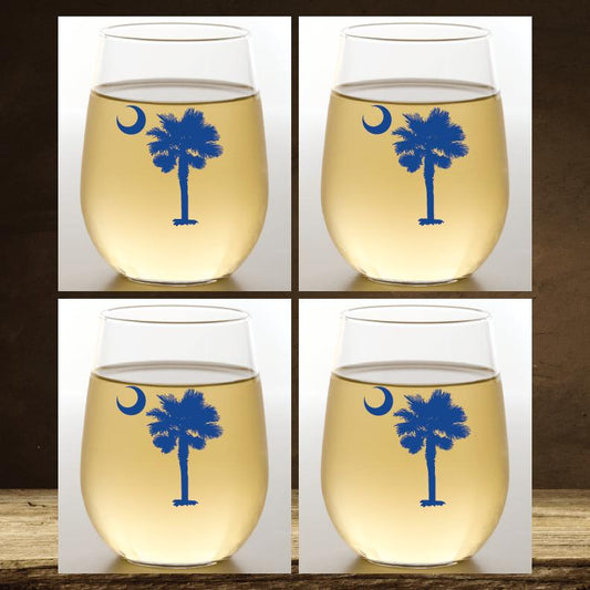Wine-Oh! PALMETTO MOON Shatterproof Stemless Wine Glasses