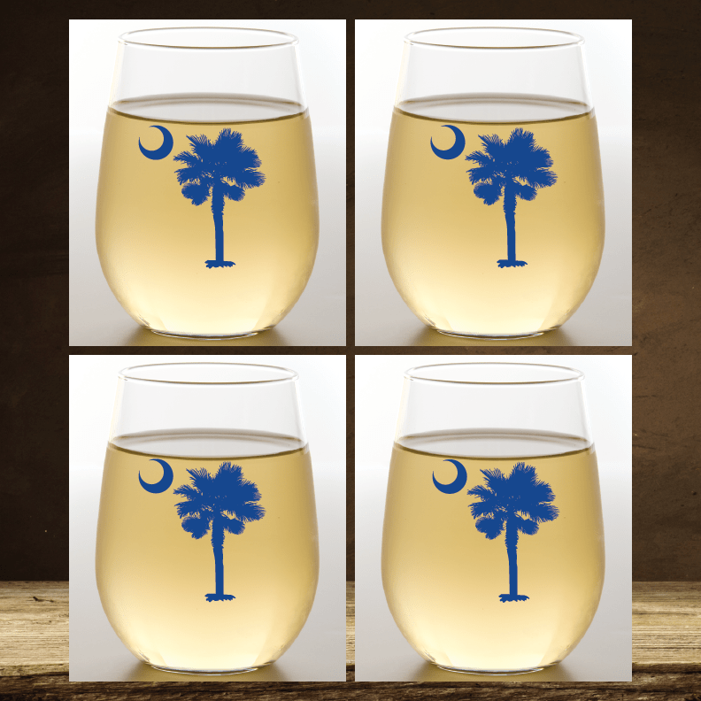 Wine-Oh! PALMETTO MOON Shatterproof Stemless Wine Glasses