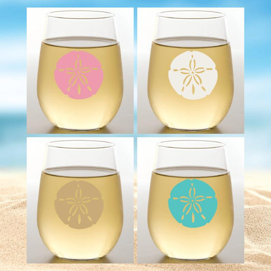 Wine-Oh! SAND DOLLARS Shatterproof Wine Glasses