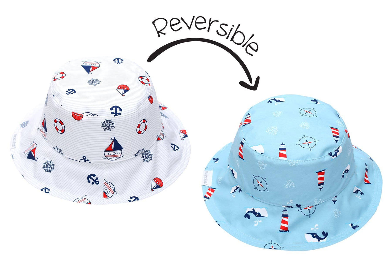 Kids UPF50+ Patterned Sun Hat (S)- Nautical
