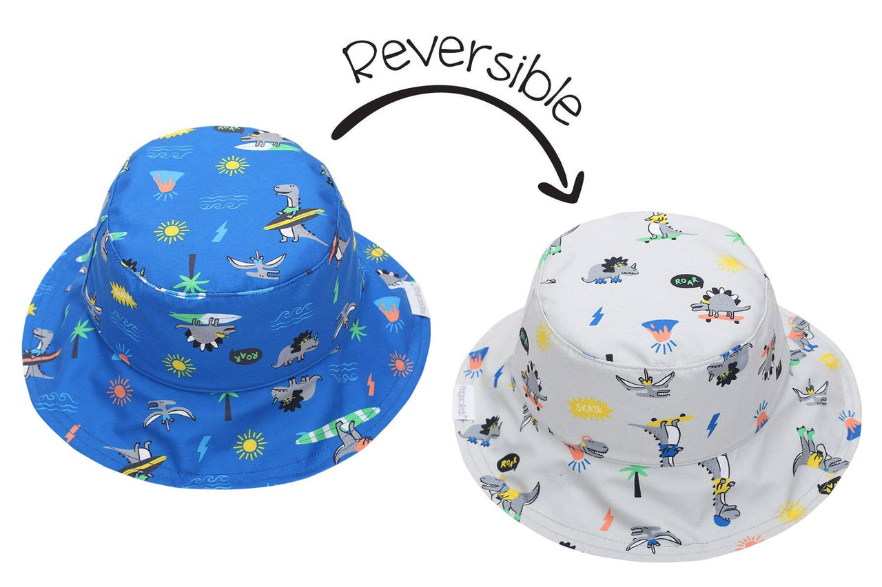 Kids UPF50+ Patterned Sun Hat - (S) Dino