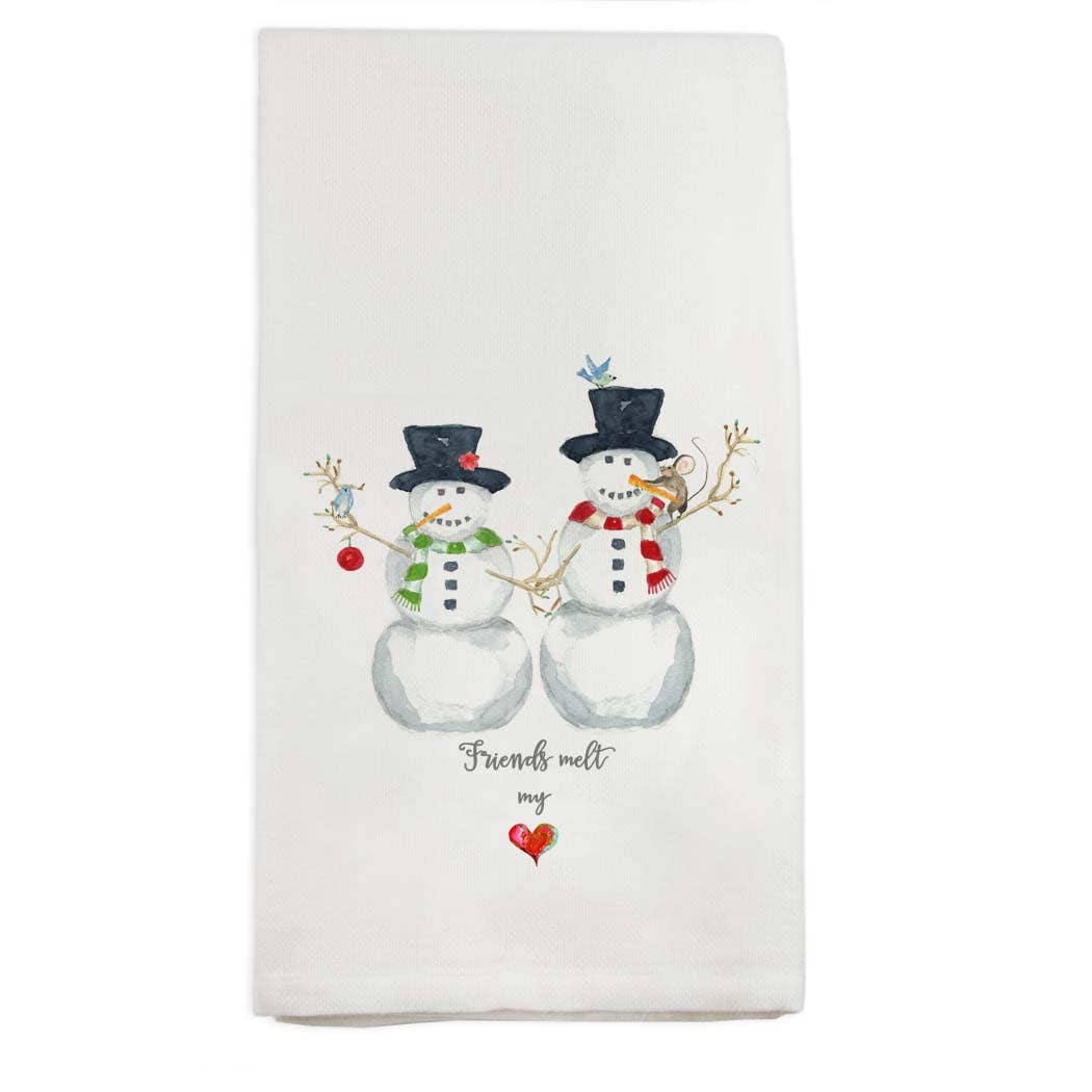 French Graffiti - Snowmen Melt My Heart Dish Towel